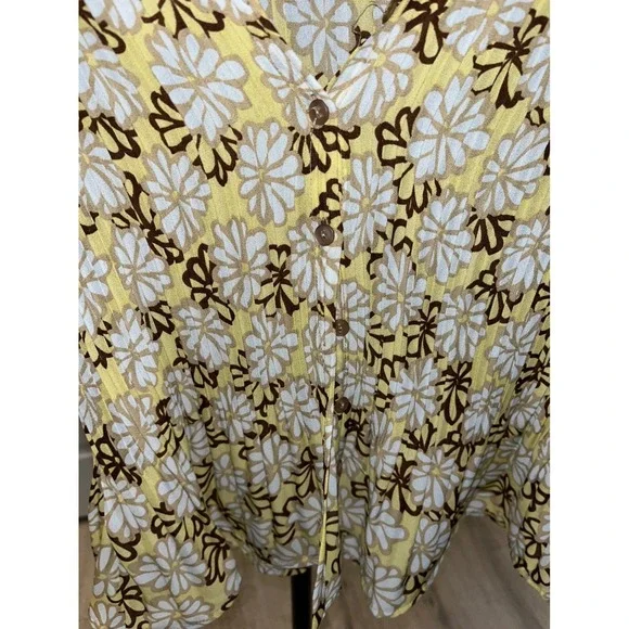 Retro Sunny Leigh Y2K Floral Ruffle V-Neck Sleeveless Top Boho Women's Size M - Picture 3 of 14